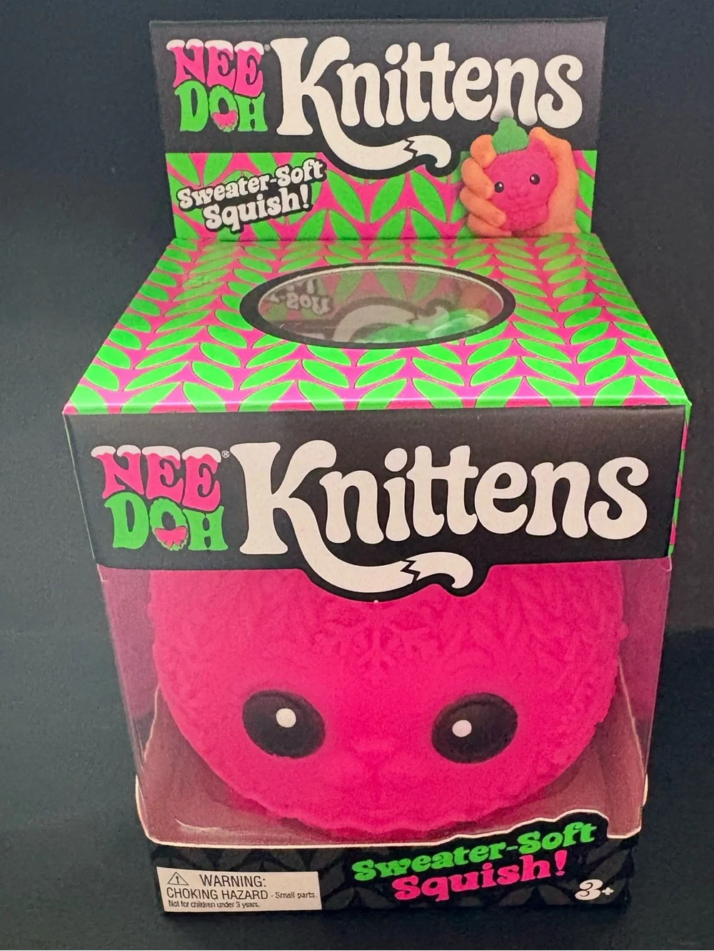 NeeDoh Knittens Sweater-Soft Squish Pink Toy